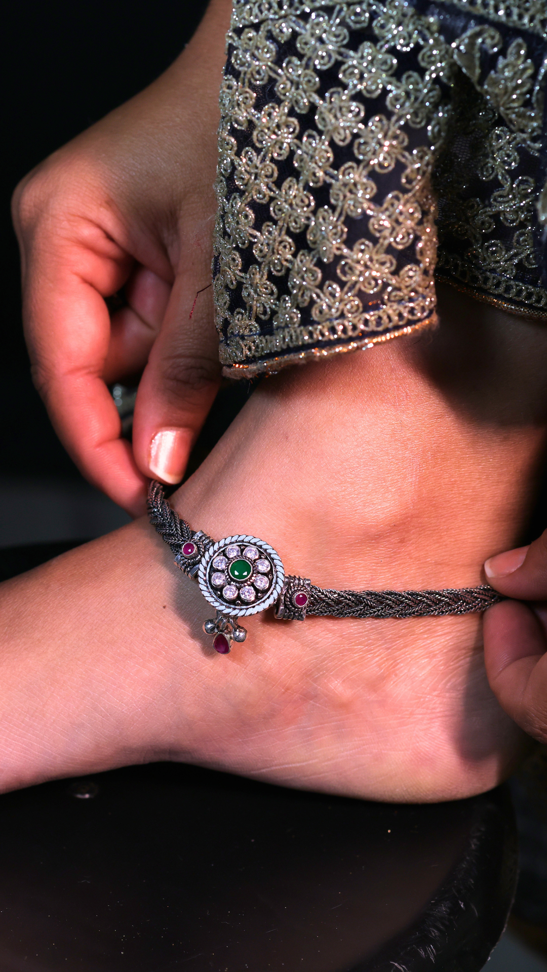 Heritage Kundan Foot Harness Anklet
